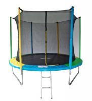 Батут SportElite 3,05м с защитной сеткой внутрь и лестницей, мульти, MZ-10FT-M